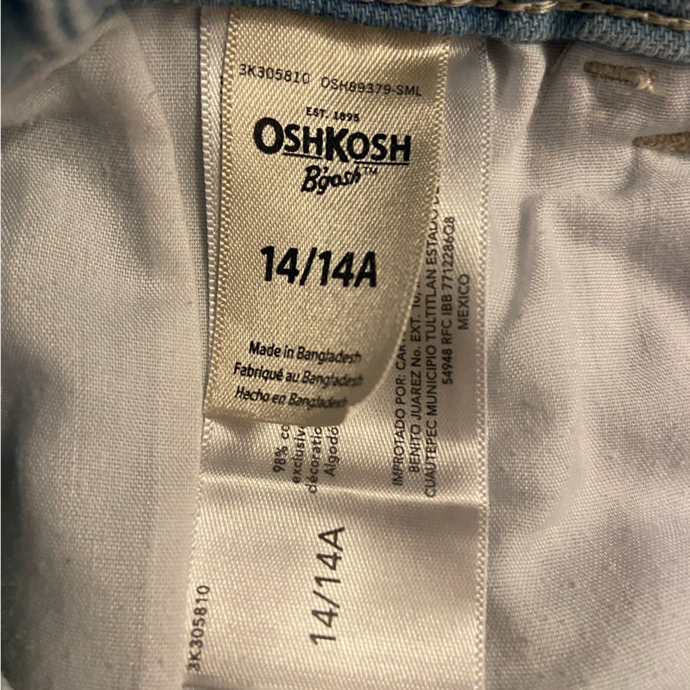 Oshkosh~Light Denim Overall Dress w/heart pocket~Girls size 14/14A~EUC - Picture 5 of 6